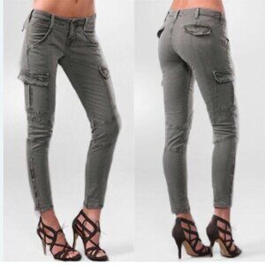 J BRAND Houlihan Vintage Olive Cargo Ankle Zip Low Rise Jeans Sz 31